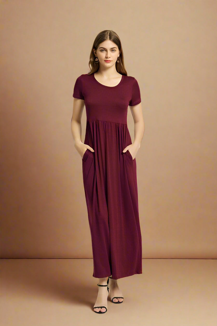 Women'S Summer Casual Maxi Dress with Pocket