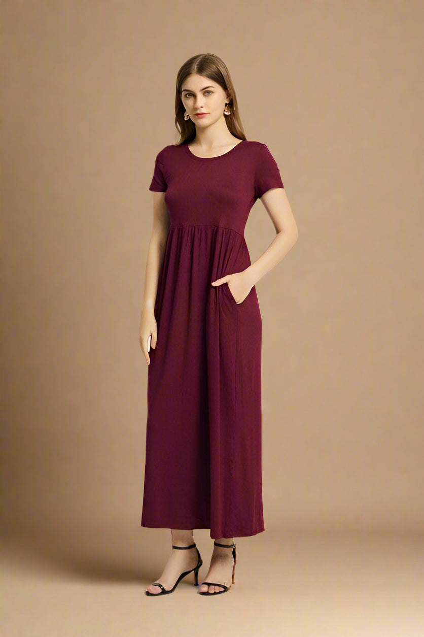 Women'S Summer Casual Maxi Dress with Pocket