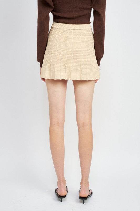 PLEATED MINI SKIRT with ELASTIC WAISTBAND
