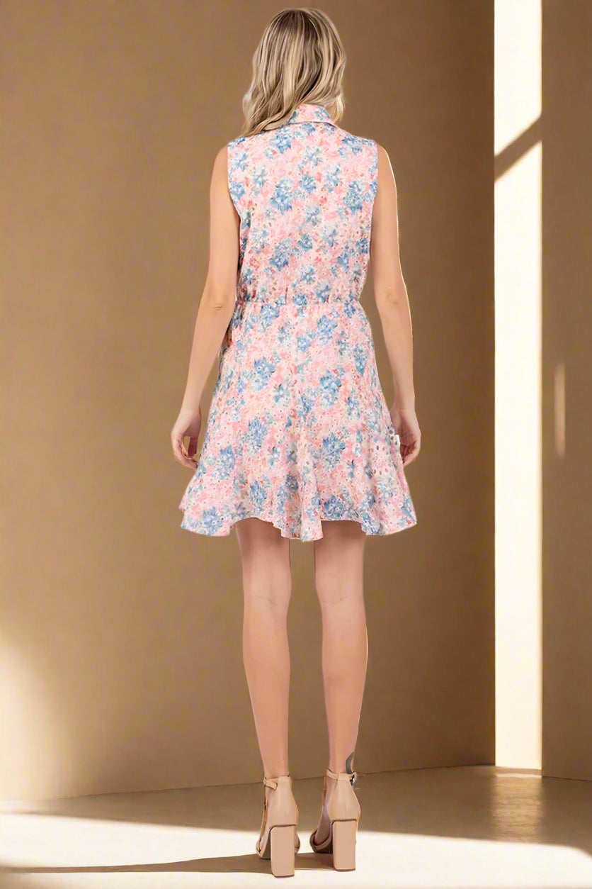Floral Eyelet Mini Dress