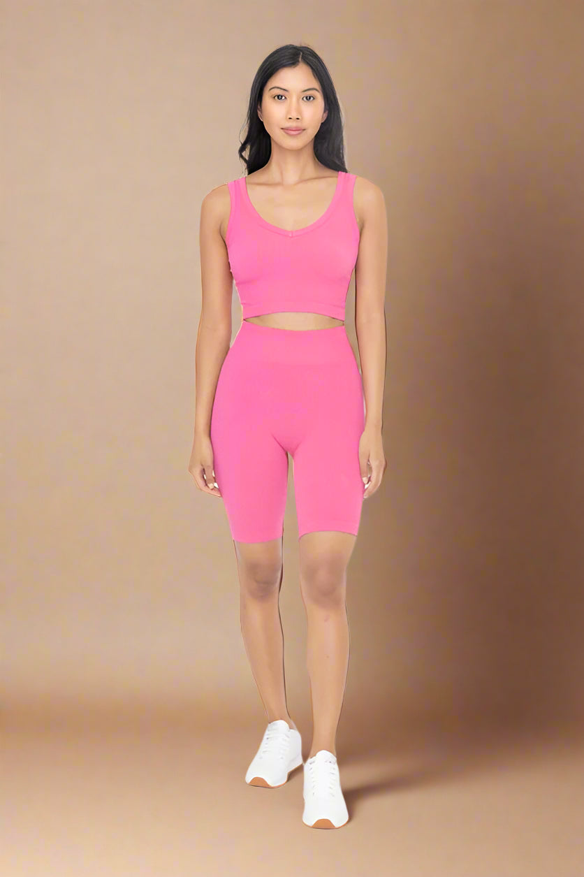 Ribbed Seamless Cropped Tank Top
