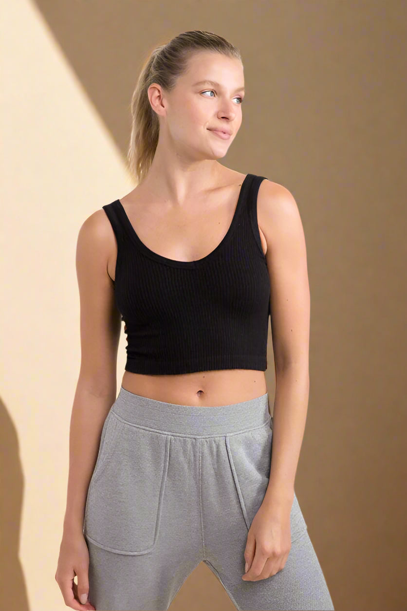 Ribbed Seamless Cropped Tank Top