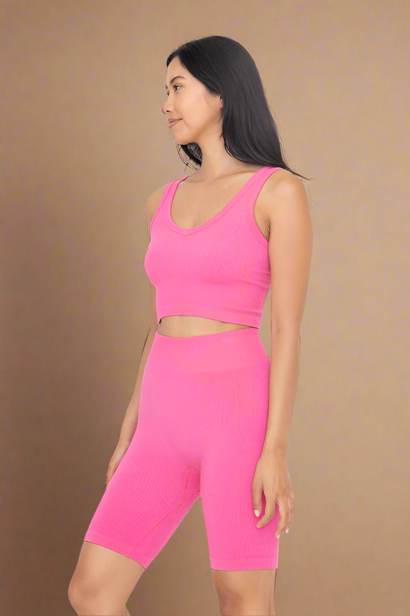 Ribbed Seamless Cropped Tank Top