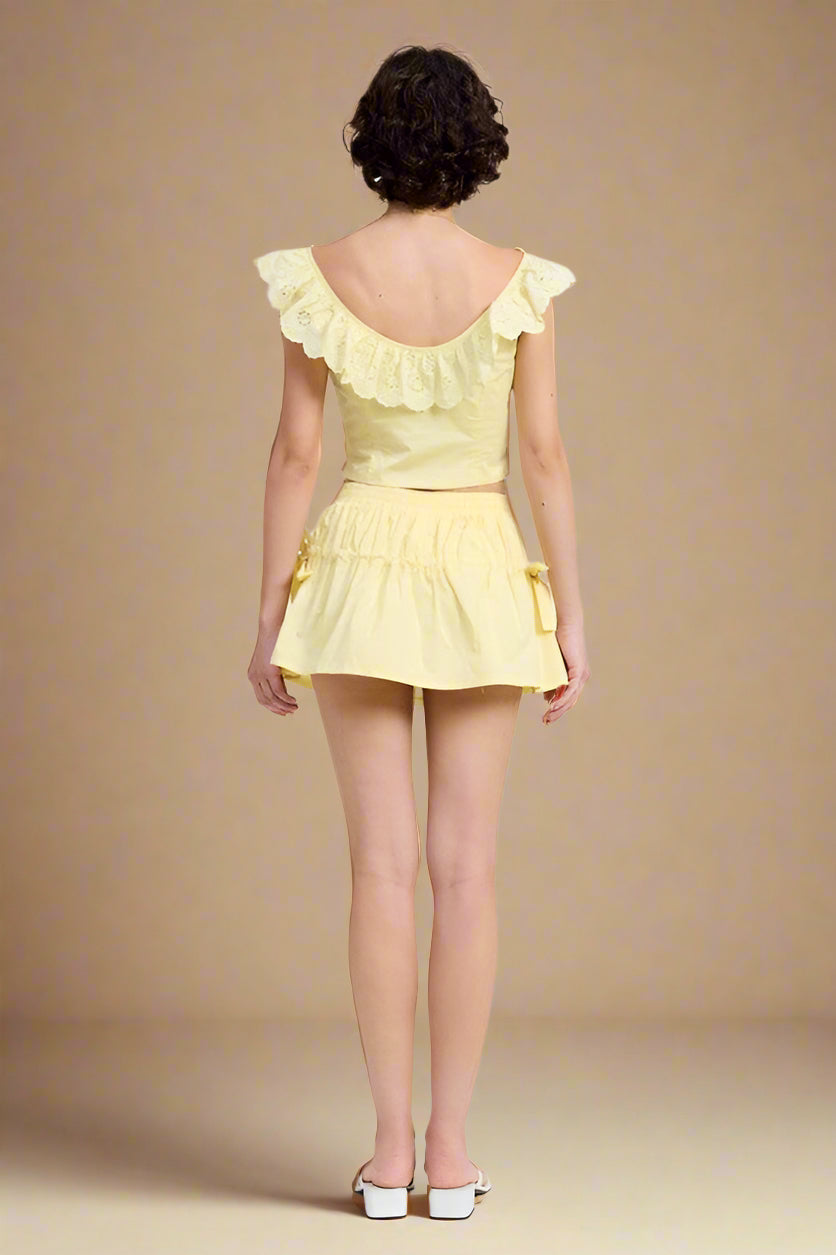 MNII RUCHED POPLIN MINI SKIRT