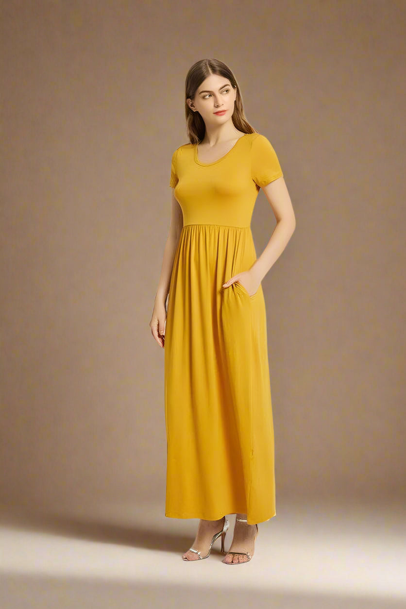Women'S Summer Casual Maxi Dress with Pocket