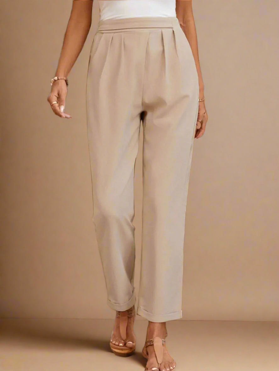 Ruched Half Elastic Waist Pants
