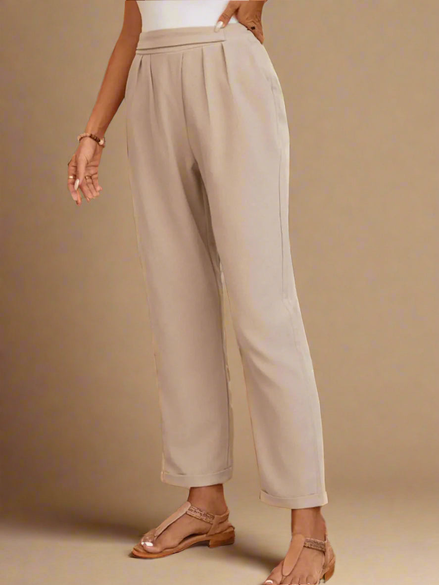 Ruched Half Elastic Waist Pants