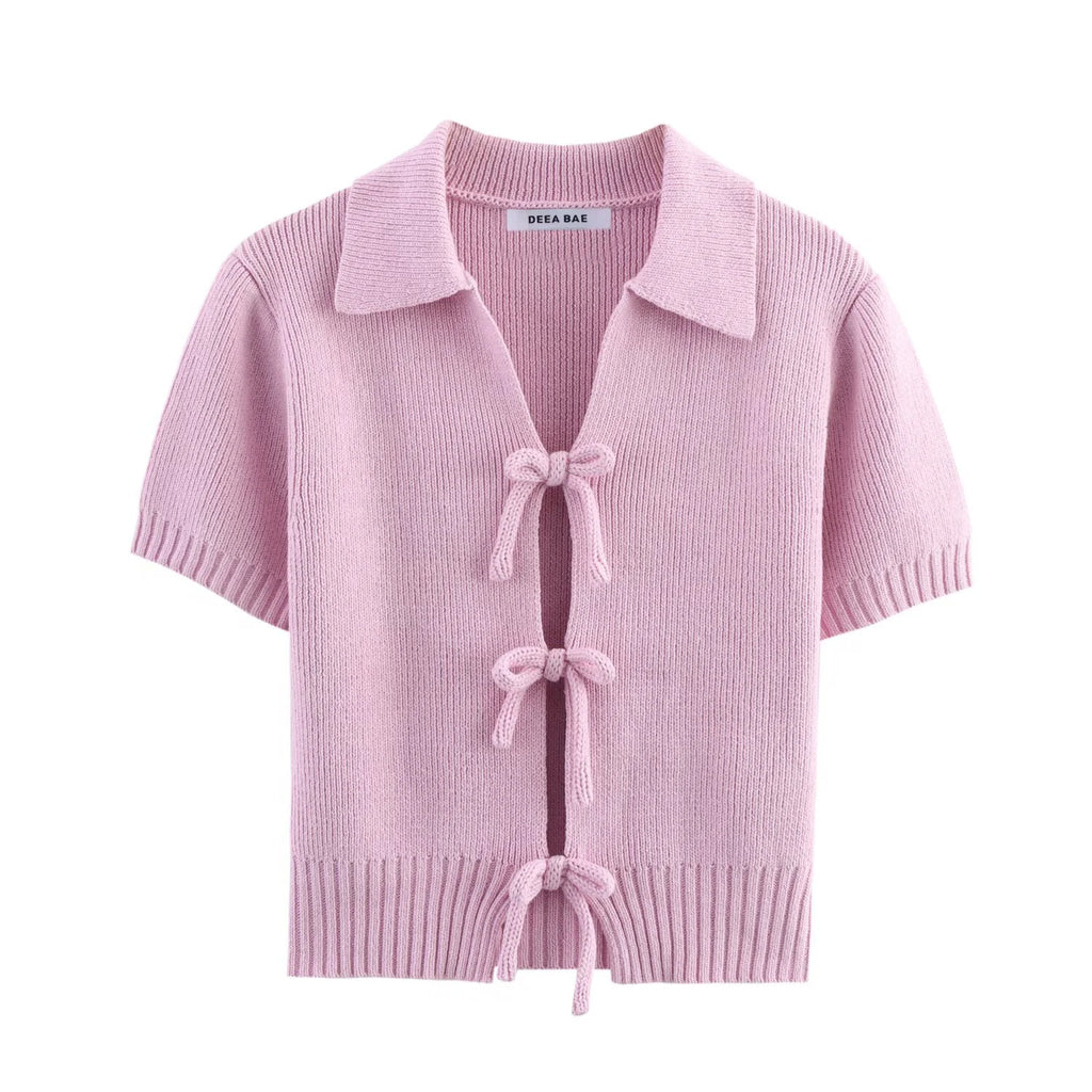 Women's Knitted Short Sleeve Shirt