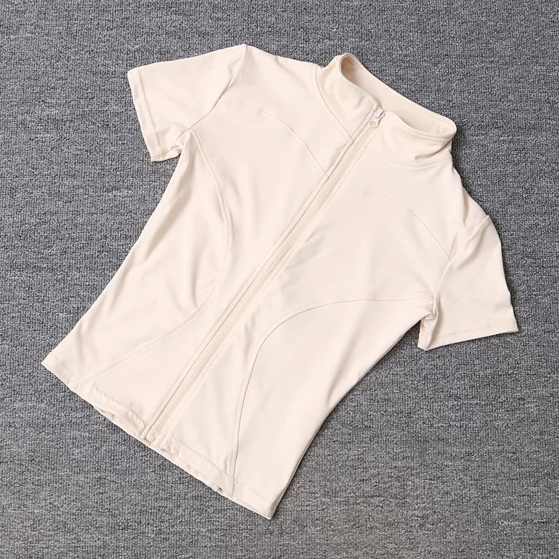 Women's Zip-Up Short Sleeve Shirt