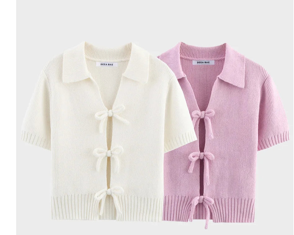 Women's Knitted Short Sleeve Shirt
