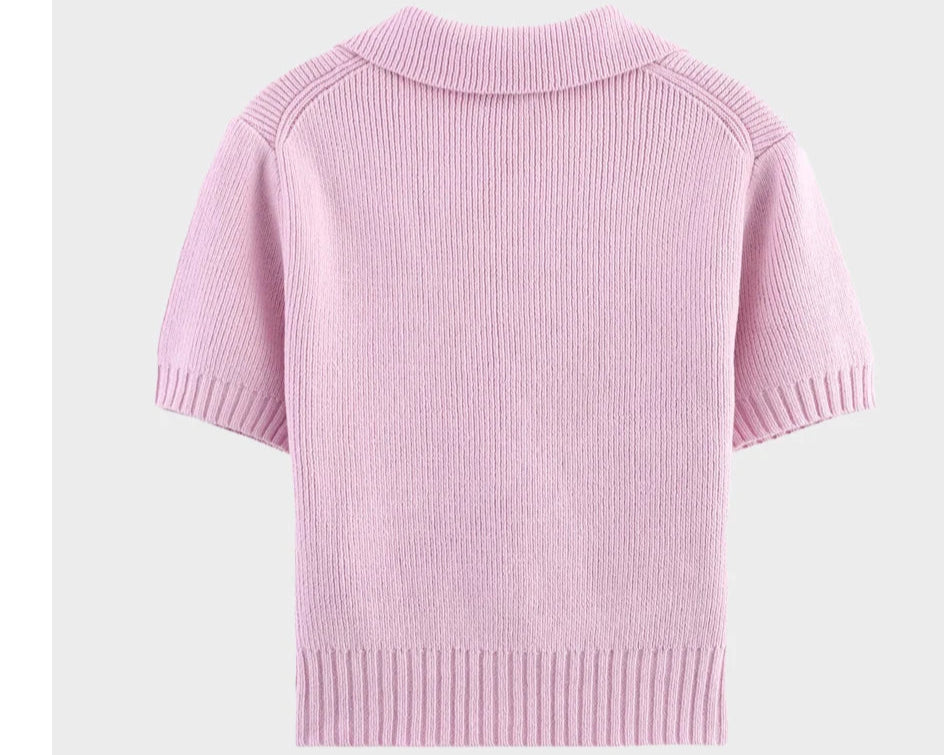 Women's Knitted Short Sleeve Shirt