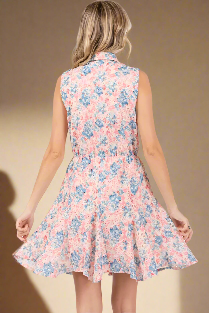 Floral Eyelet Mini Dress