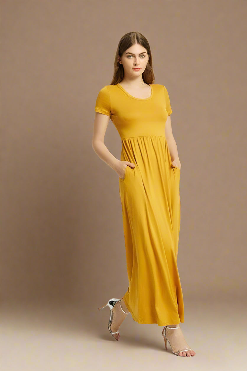 Women'S Summer Casual Maxi Dress with Pocket