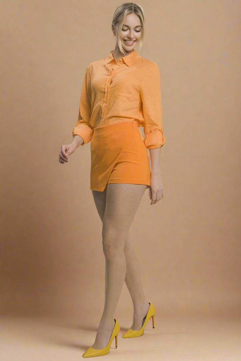 High Waist Asymmetrical Skort