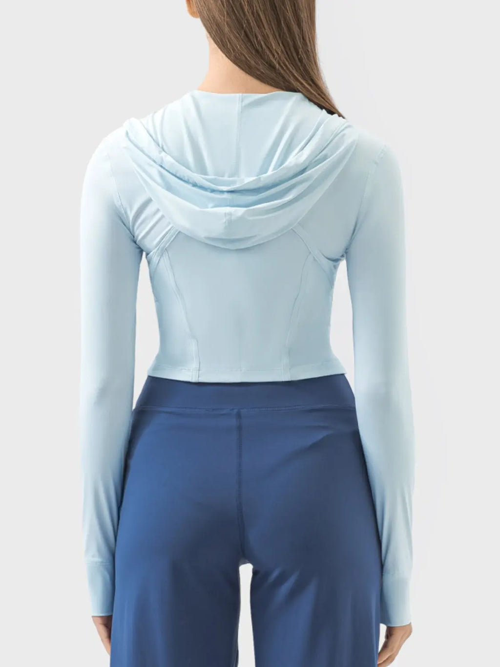 Zip up Hooded Long Sleeve Active Outerwear