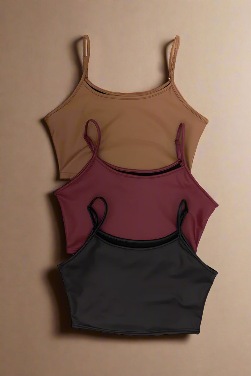 Strap Faux Leather Crop Cami Top
