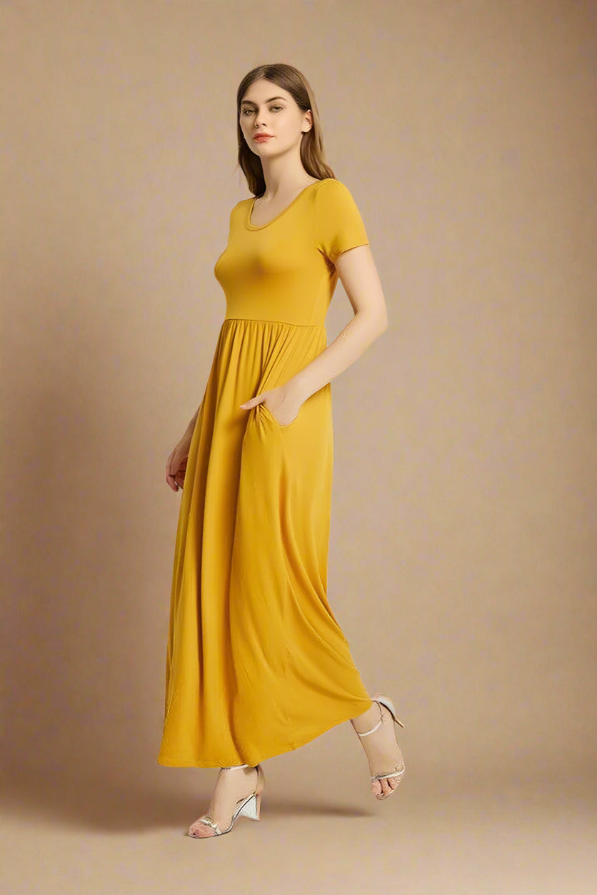 Women'S Summer Casual Maxi Dress with Pocket